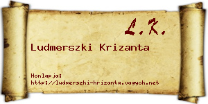 Ludmerszki Krizanta névjegykártya